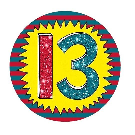 Rachel Ellen Wow Glitter 13th Birthday Party Badge