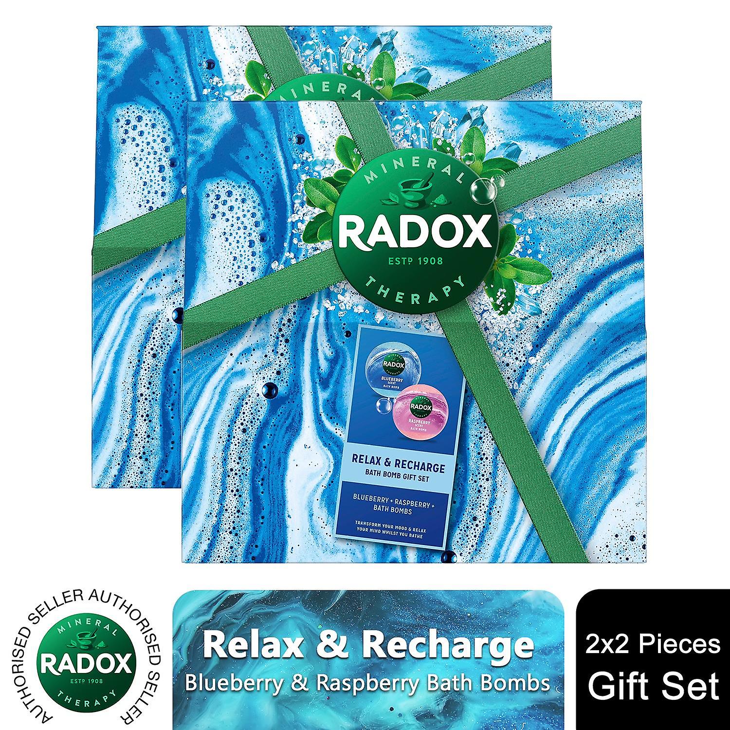Radox Relax & Recharge Blueberry & Raspberry Bath Bombs Gift Set for Her, 2pk