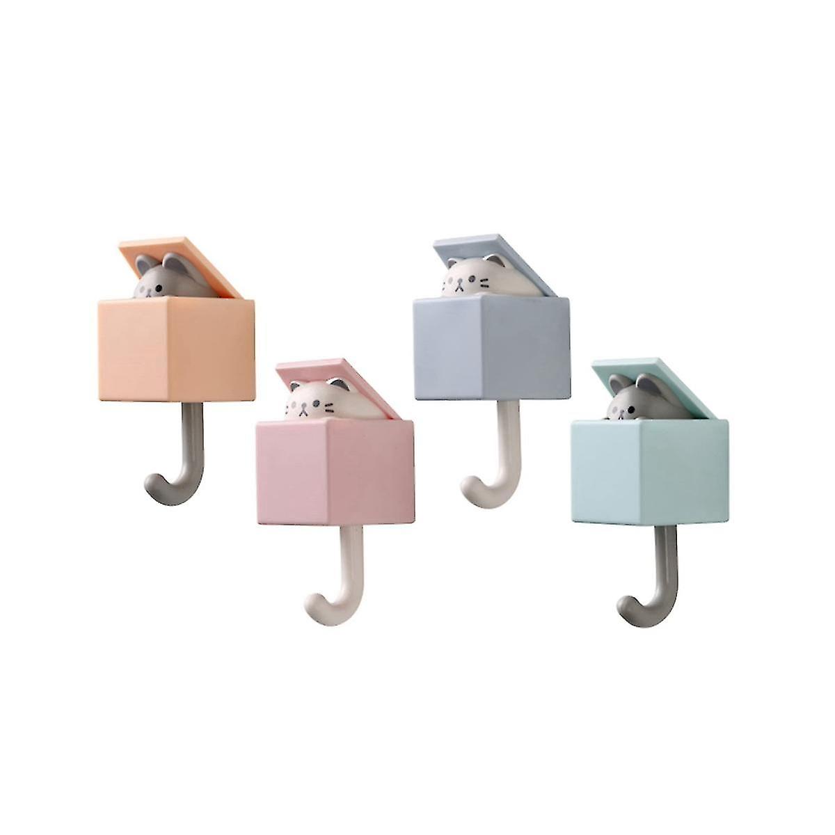 4pcs Coat Hooks, Pet Hooks For Hanging Key, Bag, Hat, Towel, Backpacks