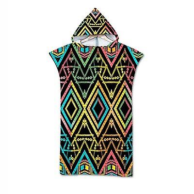 Geometric Printed Microfiber Bath Beach Towel With Hood Hooded