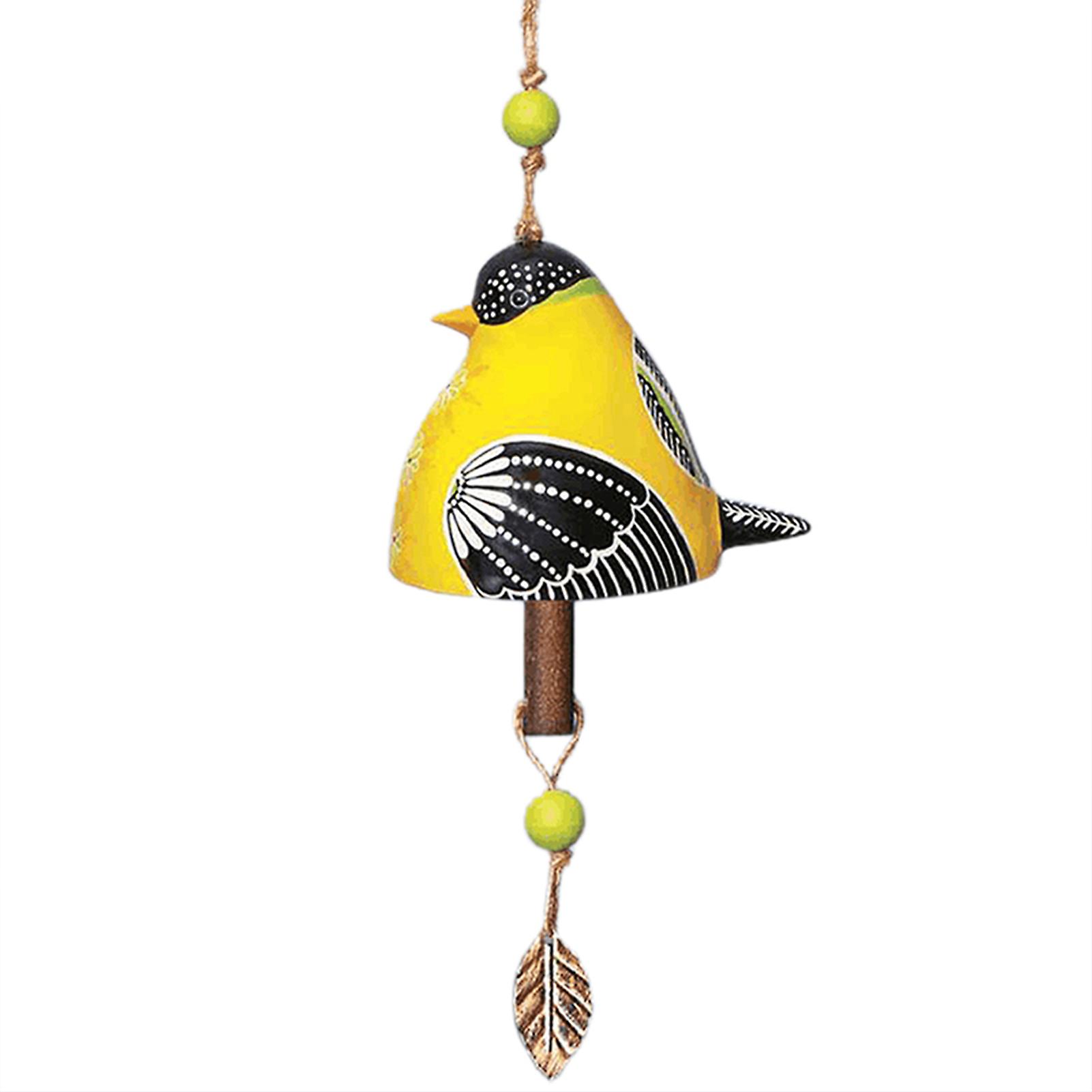 Birds Wind Bells Handmade Resin Bird Statue Wind Chime Creative Hanging Decor for Outdoor Window Garden