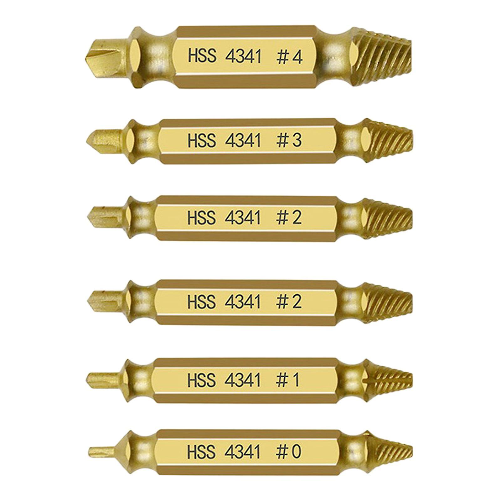 Broken Bolt Remover Damaged Screw Extractor Drill Bits Guide Set Tool 6Pcs
