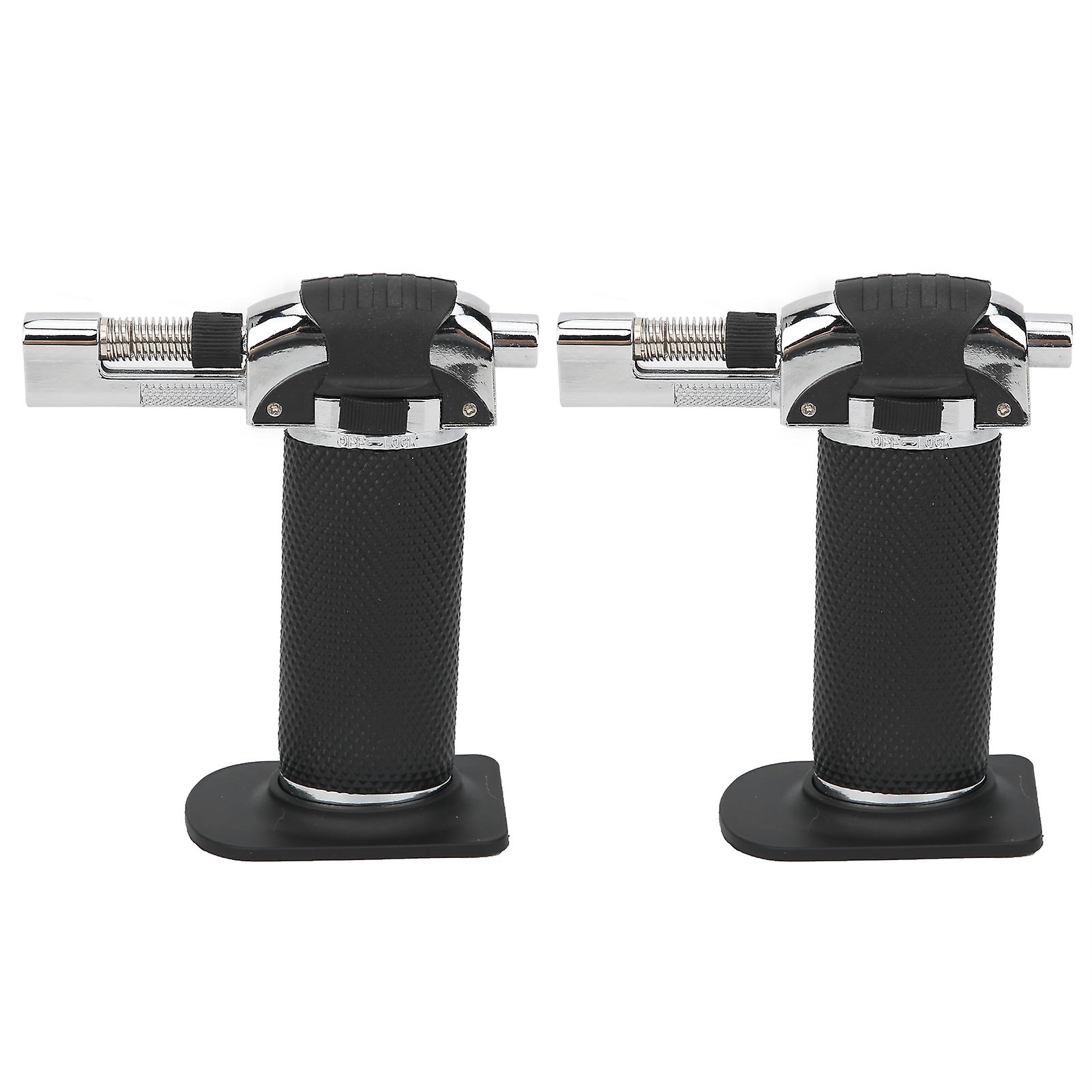 2Pcs Refillable Handheld Mini Butane Torch - Portable Flame Gun Heating Ignition Tool