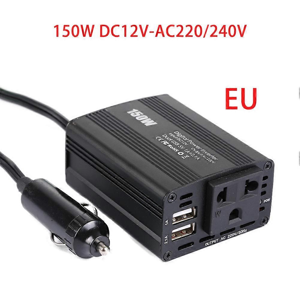 Onduleur de voiture 150 W, convertisseur CC 12 V vers CA, avec double chargeur USB