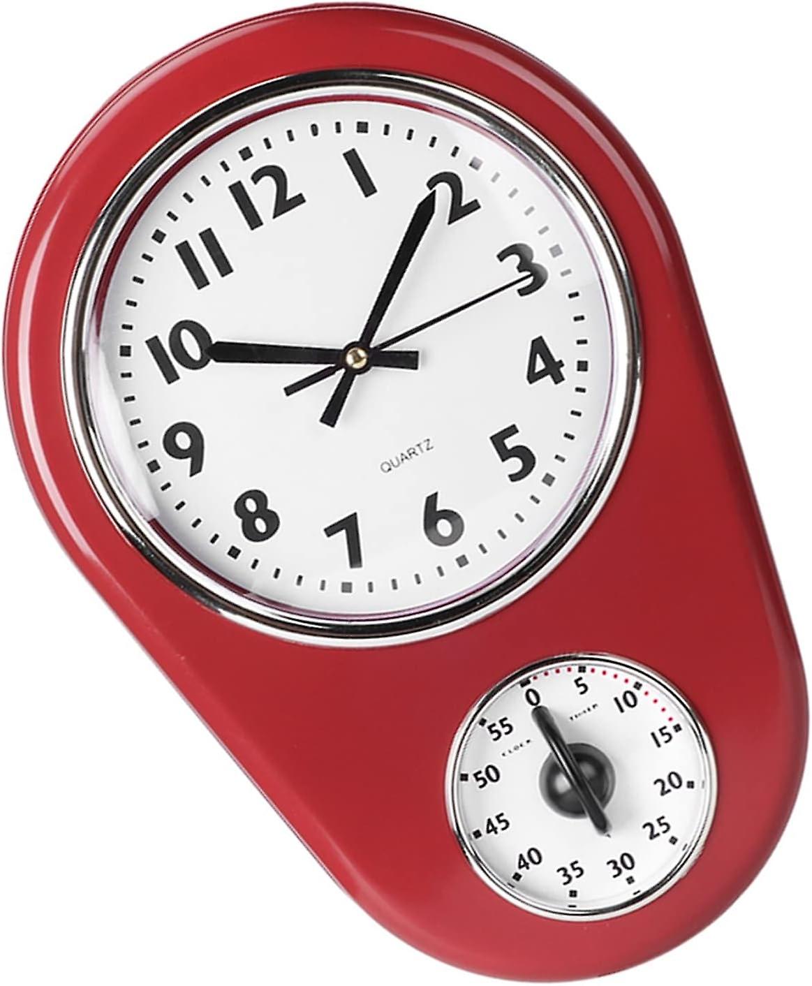 Wall Clock Home Watch with Red Retro for Countdown Wall Clocks