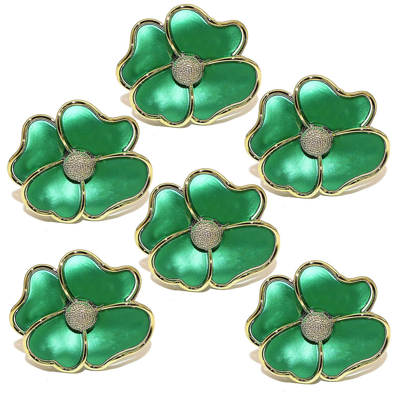 6Pcs Elegant Flower Napkin Ring Rust-proof Alloy Napkin Holder for Table Cloth Paper Napkin Restaura