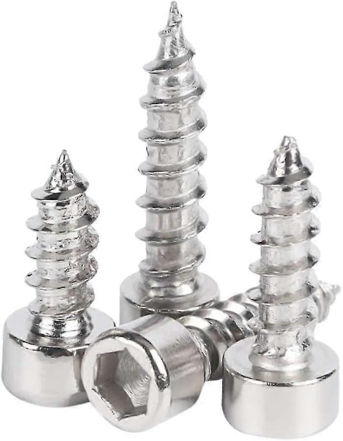 100 Pieces M4 304 Hex Head Self Tapping Screws - Hexagon Socket Head Cap Screws Hex Head Screws Stai