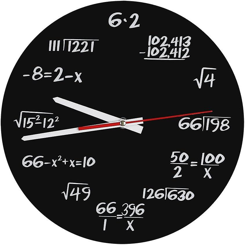 Wall Clock, Creative Math Wall Clock Unique Design Fun Mathematical Formulas Clock for Classroom, Home, Office Modern Decoration Gift