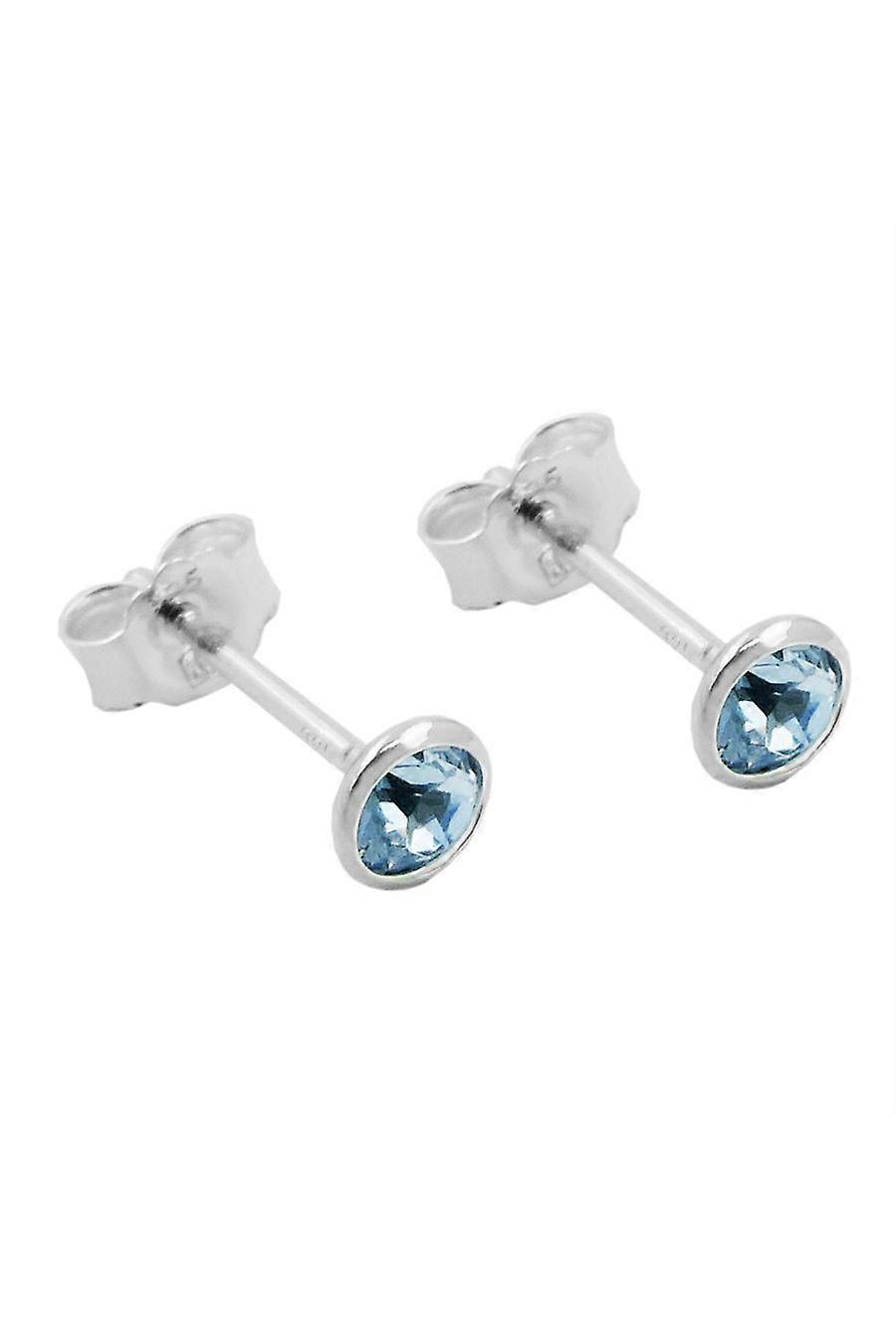 Earrings Studs Zirconia Aqua Silver 925 - Gl93496
