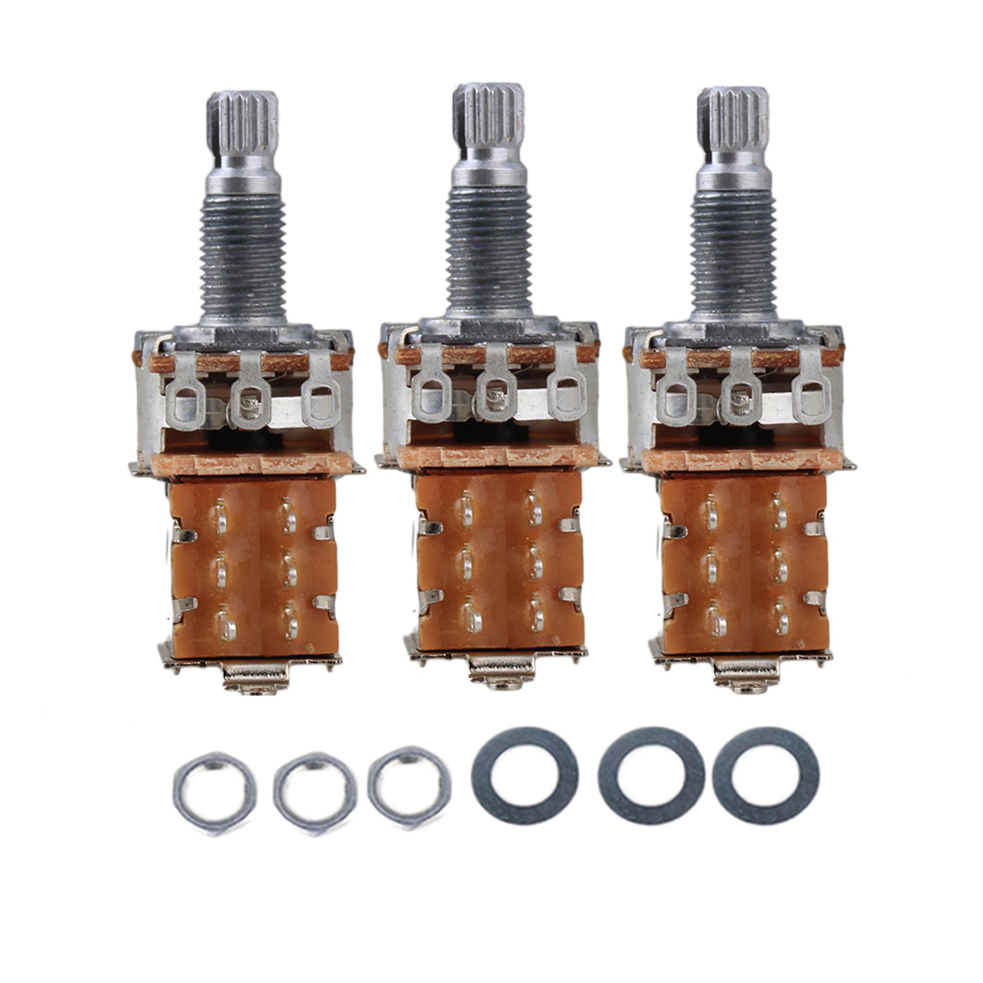 1 Set of 3 A500k Push Pull Guitar Control Pot Potentiometer