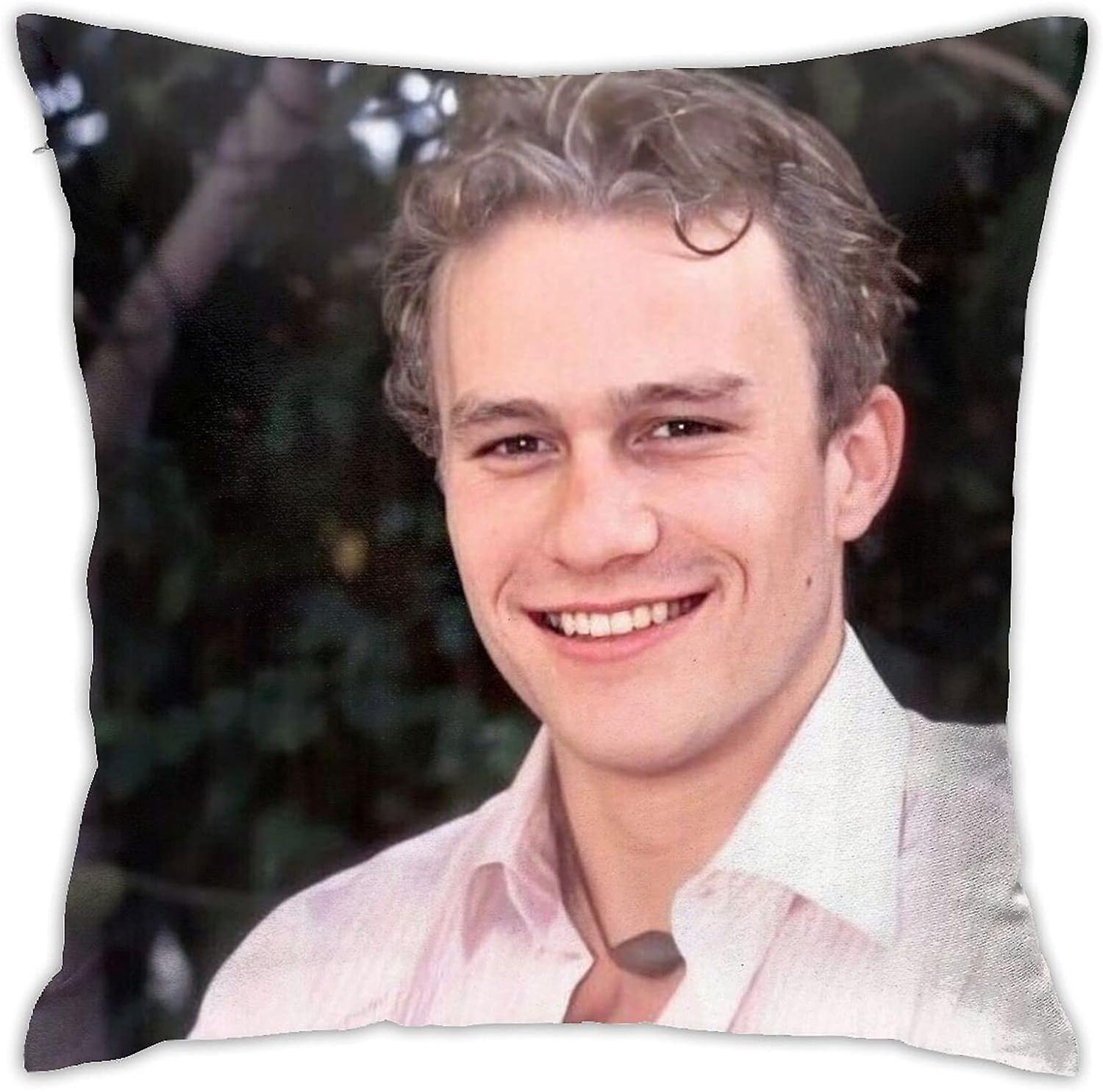 Heath Ledger Pillow Covers Pillow Cases Soft Cushion Cover Decorative Throw Pillow Sofa Car Square Pillowcase for Home Bed Decor(18x18in) (H-1438)