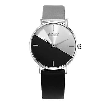 SOXY Minimalist Watch for Women - Leather strap - Anologue Quartz Movement for Women Black