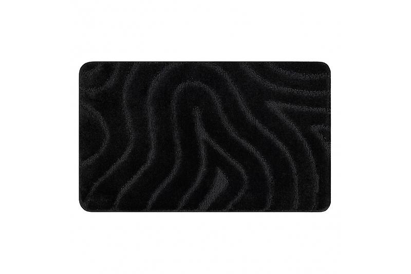 Bathroom rug SUPREME WAVES, non-slip, soft - black