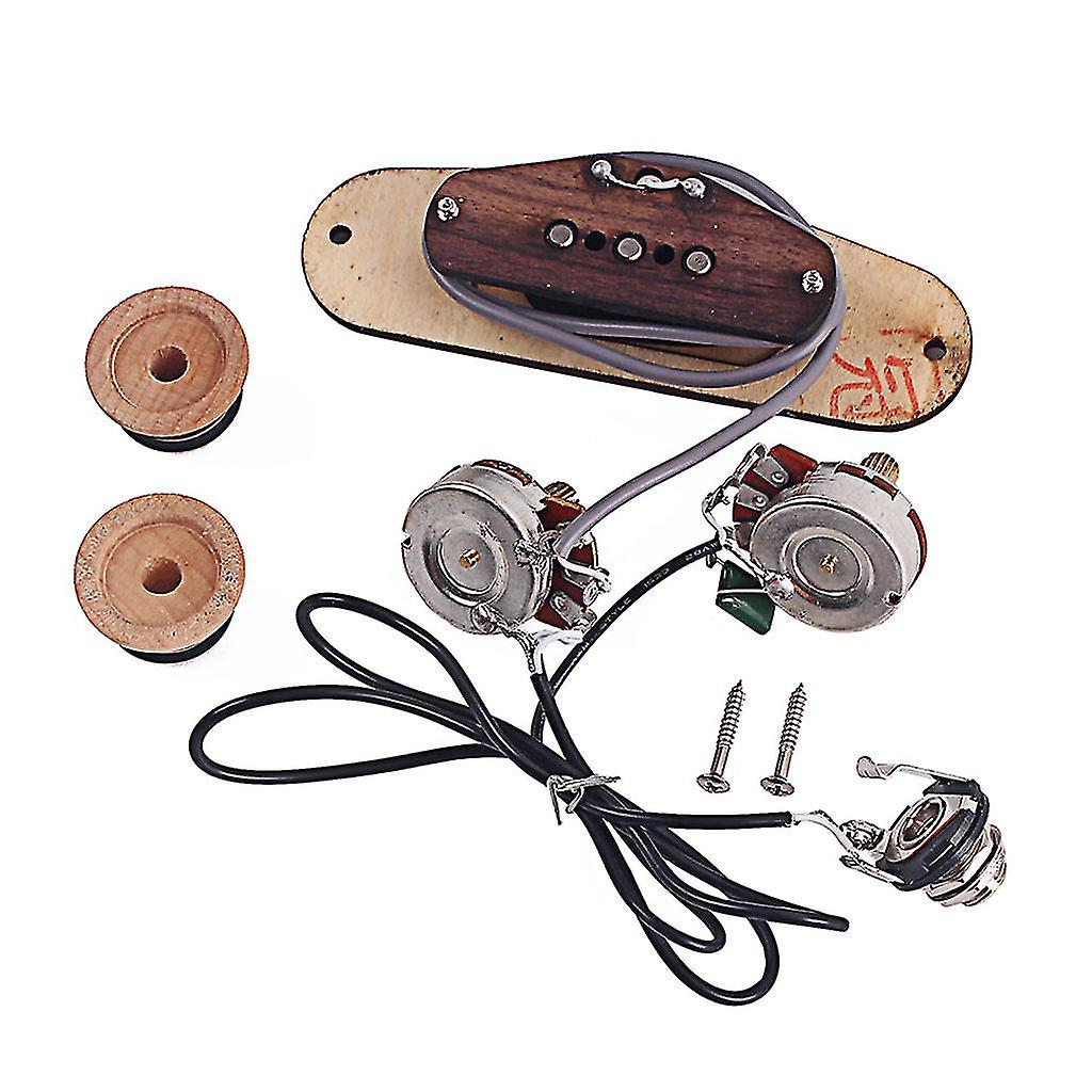3-String Maple Cigar Box Guitar Pickup Wired With Volume And Tone