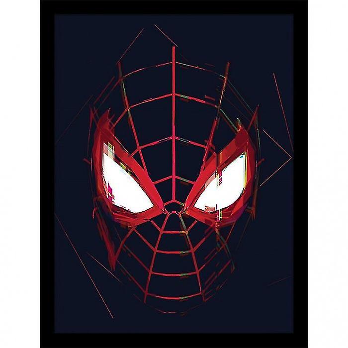 Spider-Man Close Up Miles Morales Framed Poster