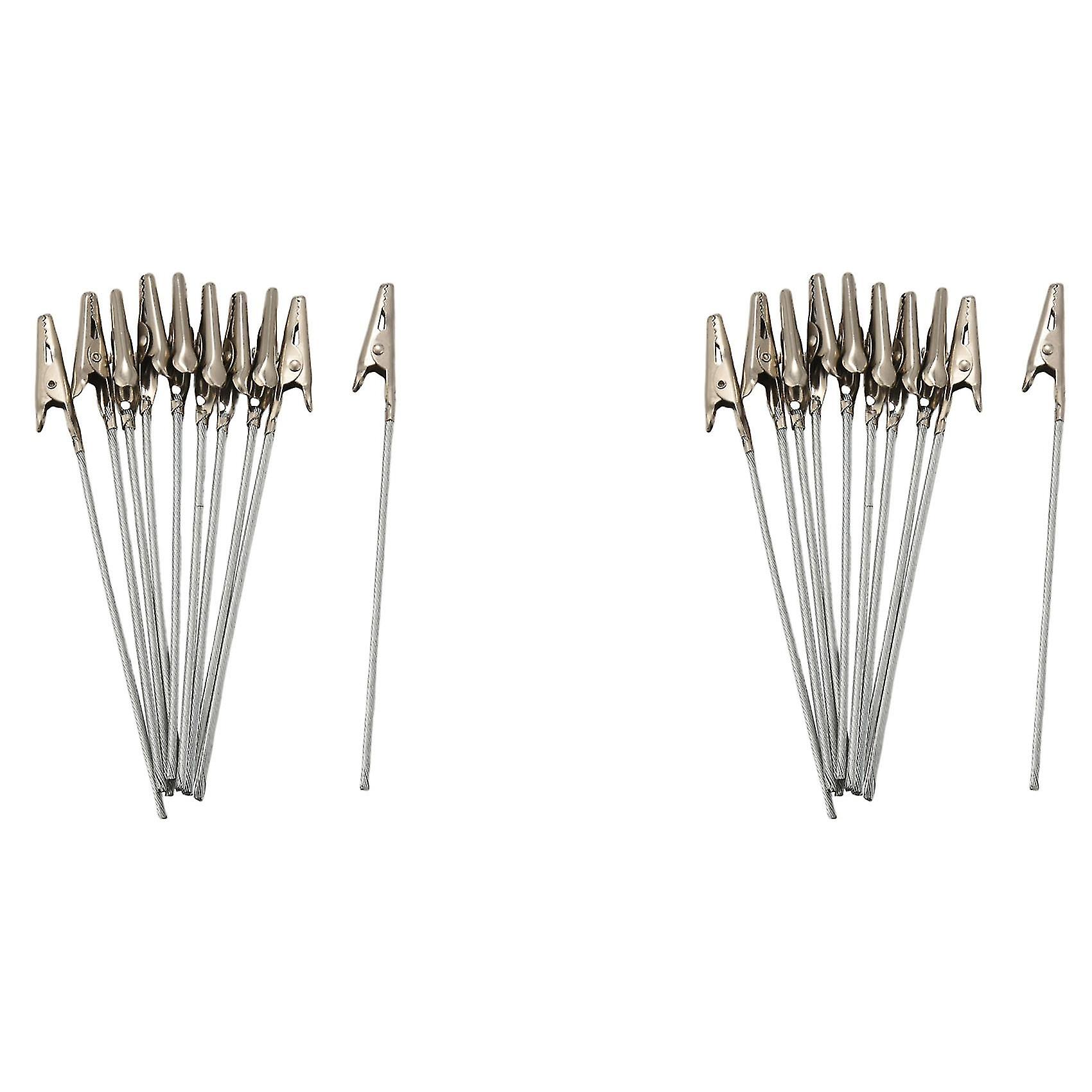 20 X Metal Clips With Wire Stalk Alligator Clamps For Memo Note Card Holders