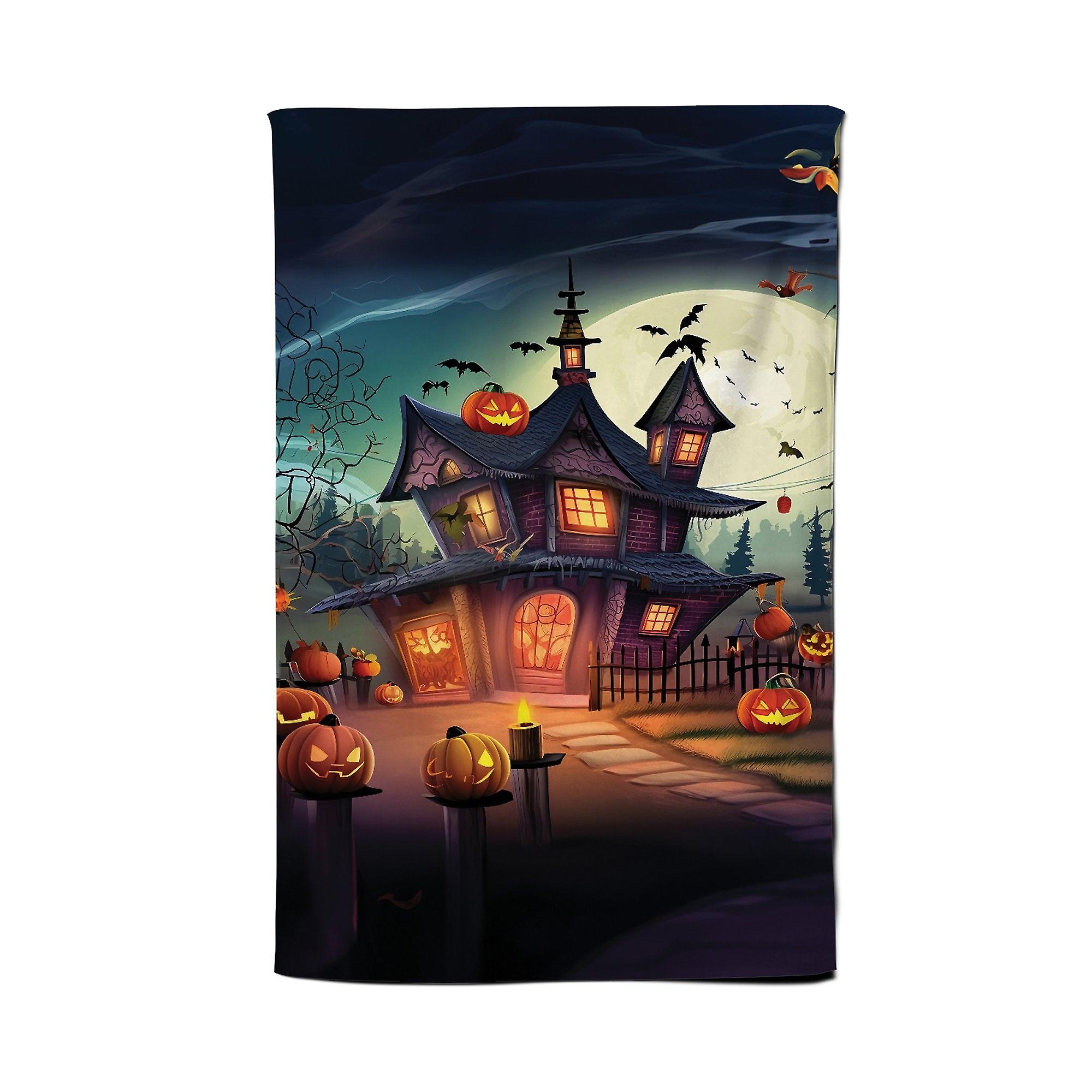 Spooky Halloween House Tea Towel