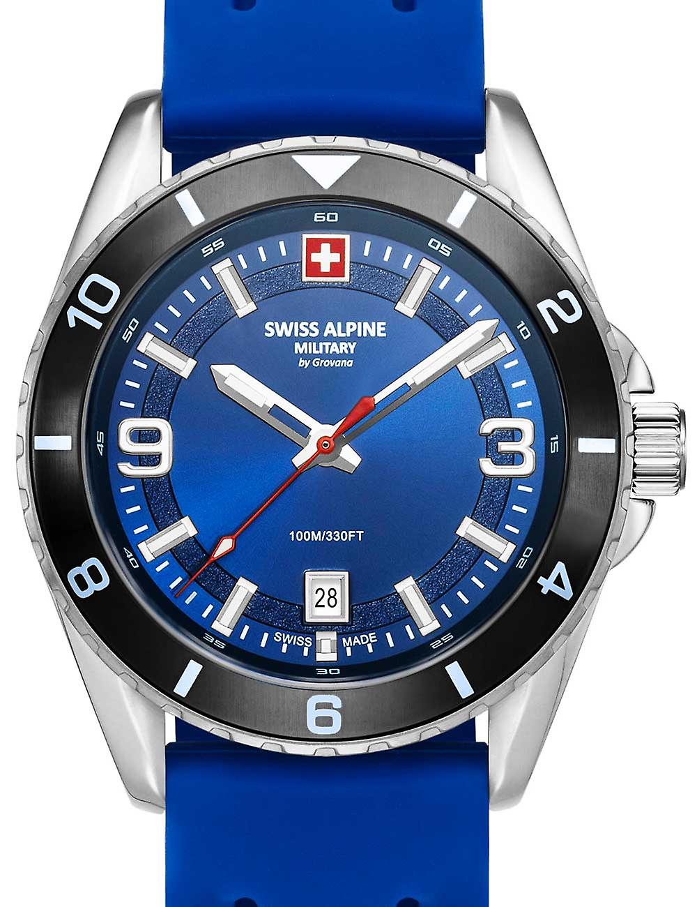 Swiss Alpine Military 7034.1836 Men's Watch Sierra Silver Blue 42mm 10ATM