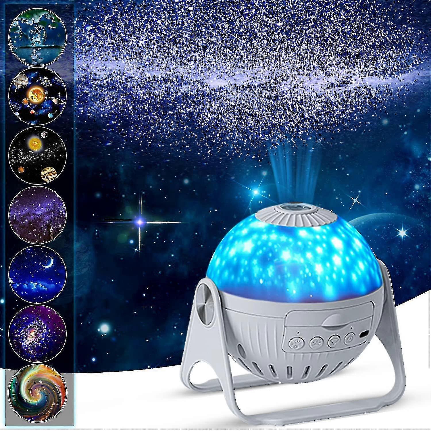 7 in 1 스타 플라네타륨 프로젝터 360 회전 Led 갤럭시 야간 조명 램프 침실 천장 방 장식 아이 선물