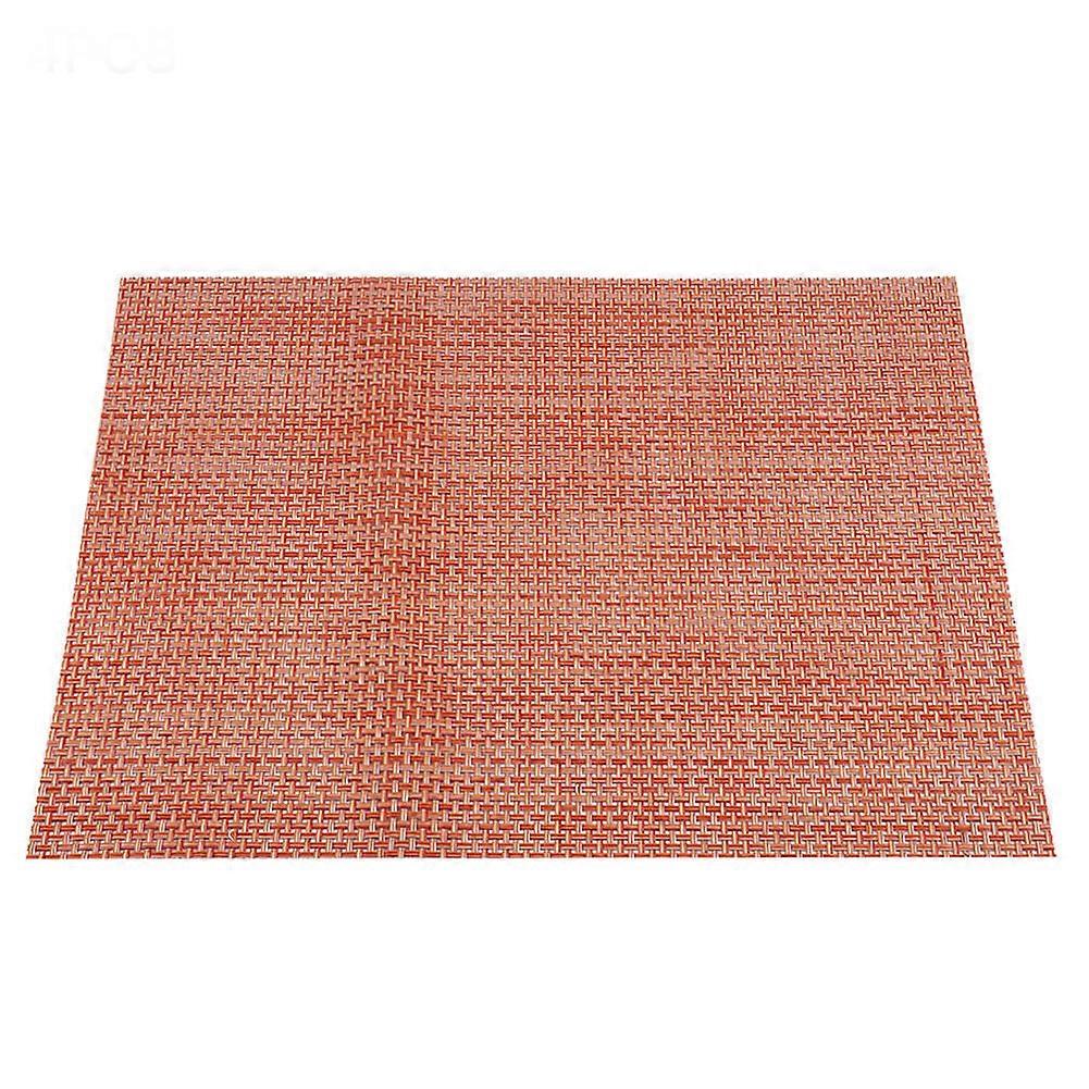 Rectangle Table Mats for Dining Table PVC Placemat Kitchen Dining Decoration(Orange)