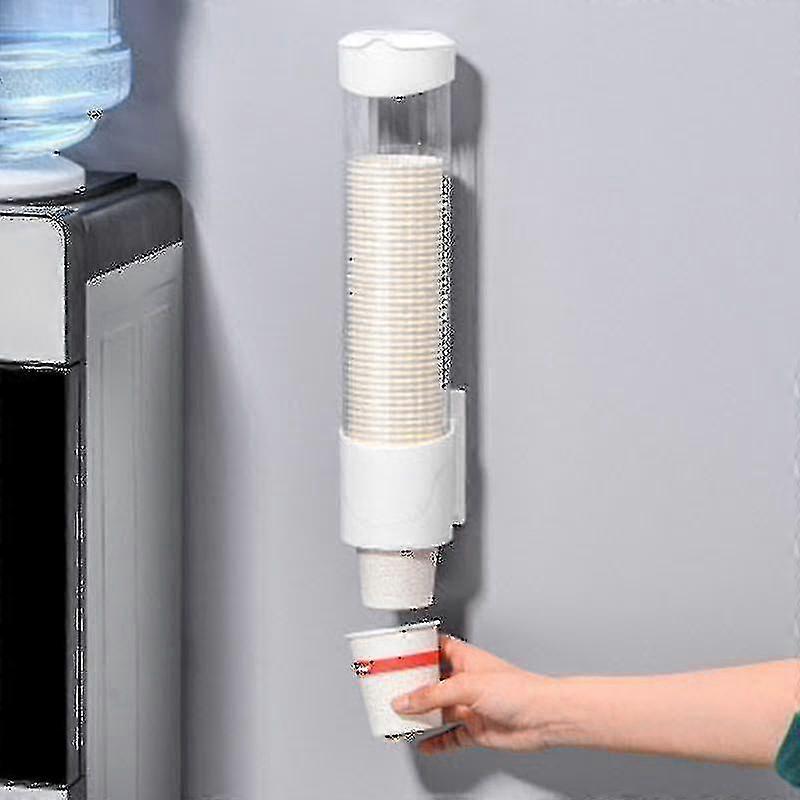 1%使い捨て紙コップディスペンサープラスチック壁マウント自動カップ収納ラック