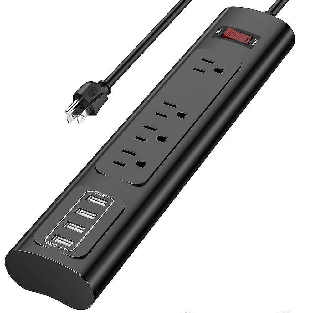 Power Strip , for for Home, Office, Dorm Essentials, ETL Listed,black