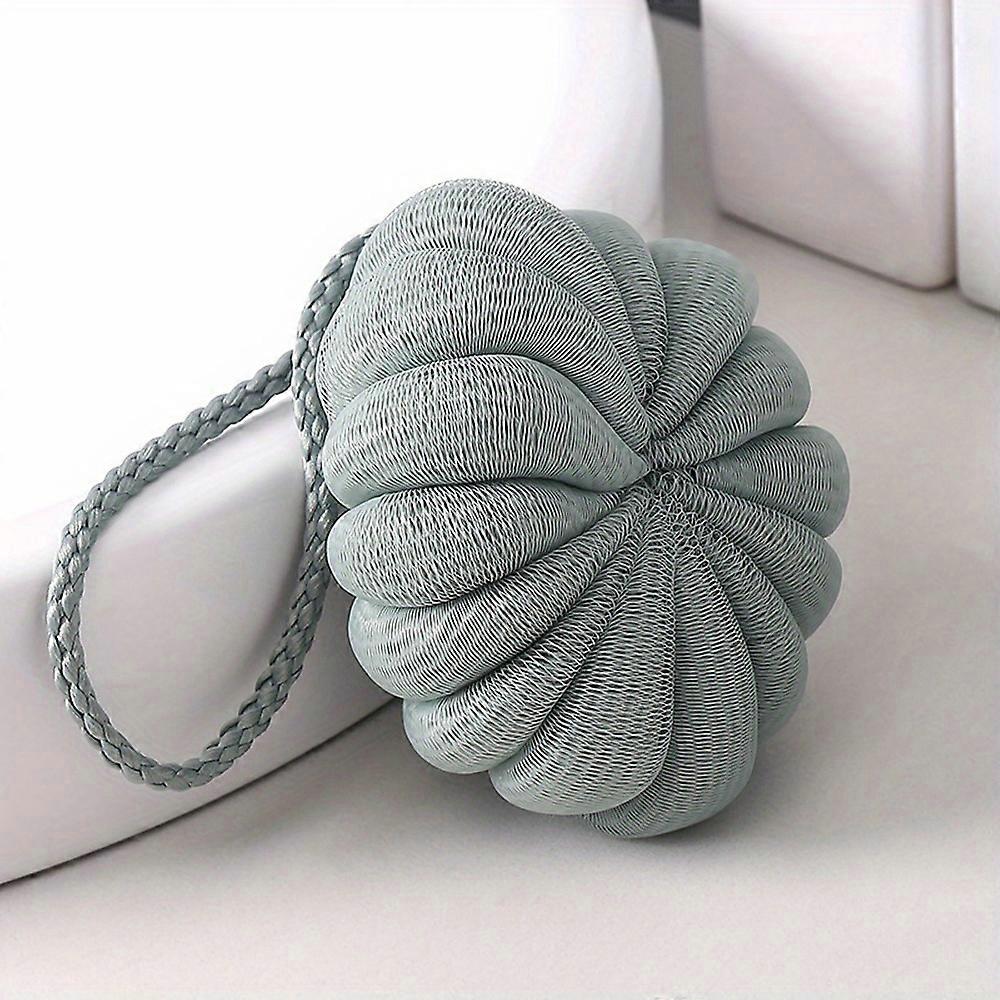 Pumpkin Shaped Loofah Bath Ball - Soft Skin-Friendly Unscented Foam Shower Sponge with Hanging Rope for Gentle Exfoliation and Deep Cleaning