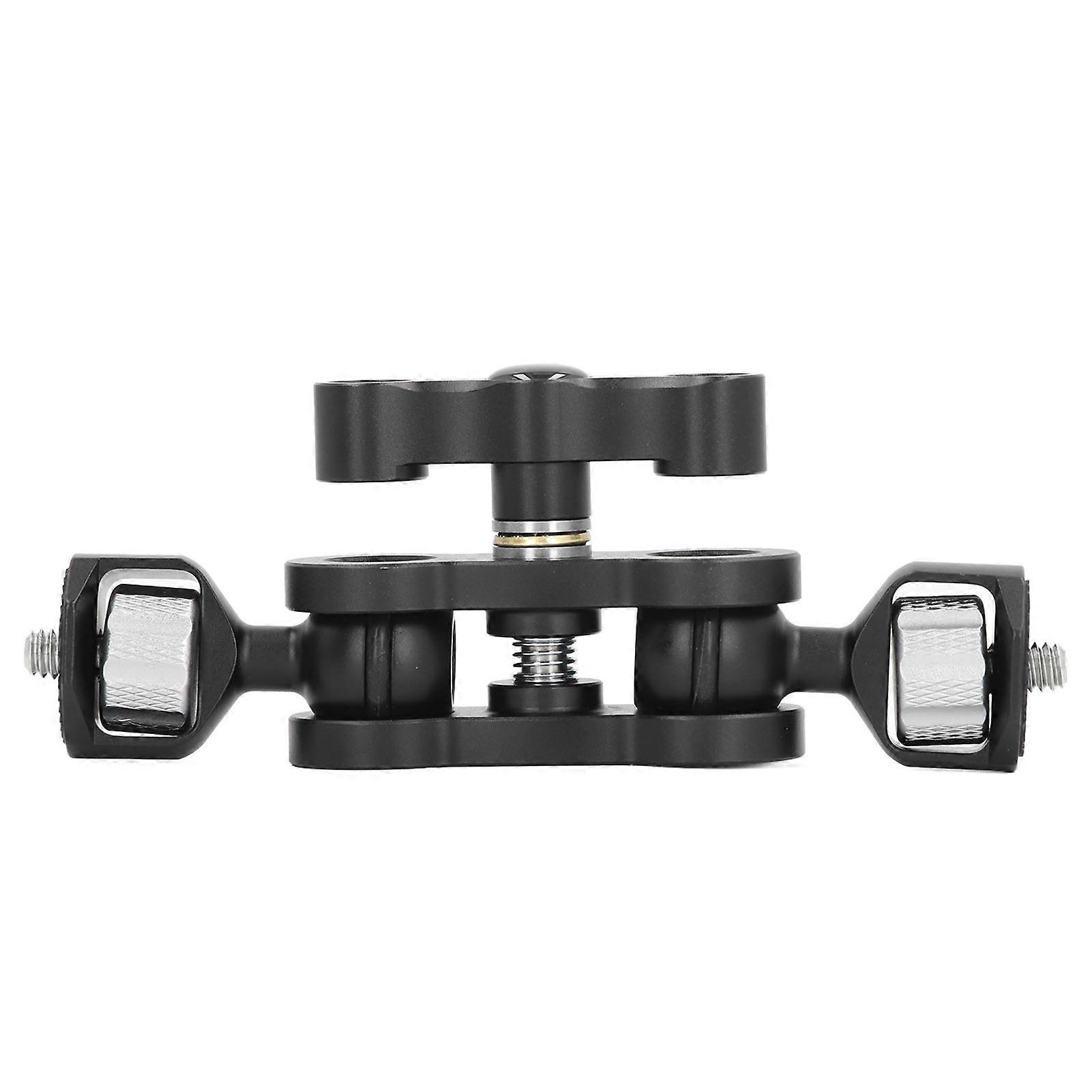 1/4in 360 Degree Rotatable Double Ball Head Aluminum Alloy Camera Multi Function Dual Ball Head Arm