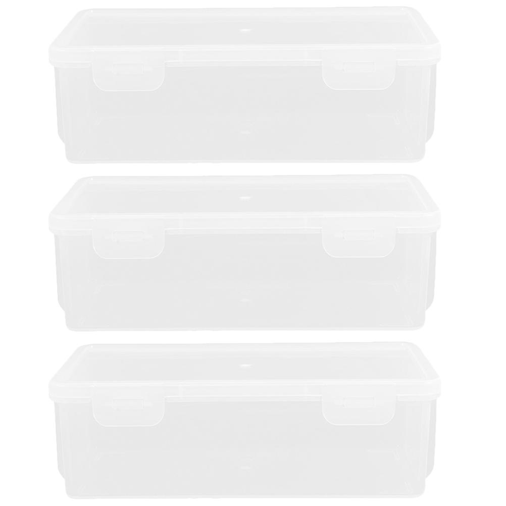 3Pcs Clear Bread Container Case Fresh Keeping Toast Box Transparent Bun Storage Organizer