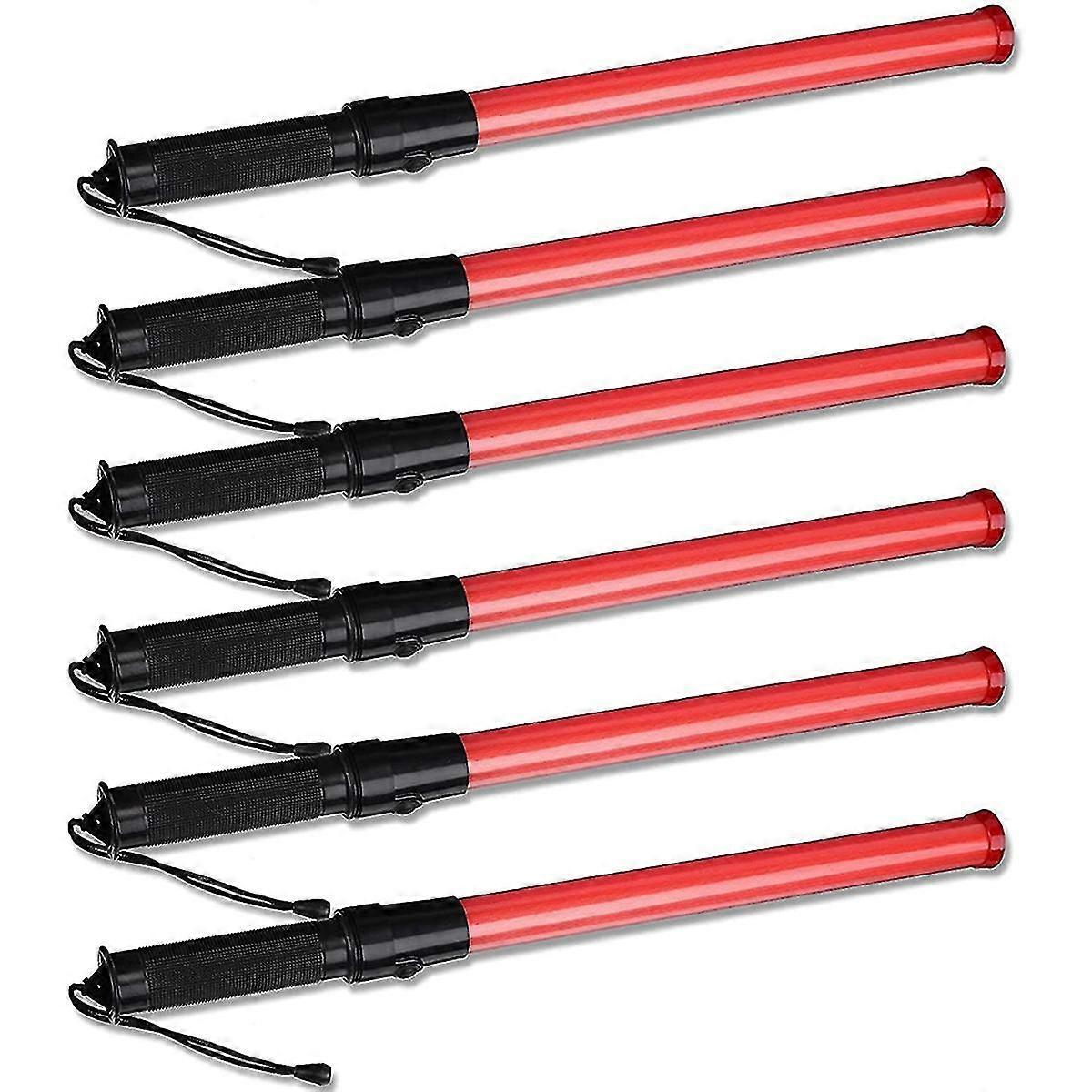 6 Pieces 41cm Signal Traffic Wand Safety Traffic Wand Lighted LED Traffic with 2 Flashing Patterns-C16