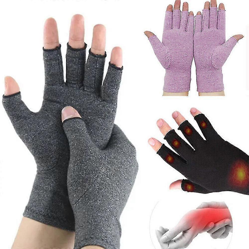 5 ألوان هدفين التهاب المفاصل قفازات ضغط اليد قفازات بدون أصابع تخفيف الآلام Tw