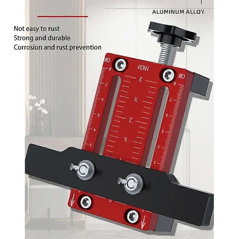 Cabinet Locator Support Clamp - Aluminum Alloy Woodworking Tool For Door Handle Installation And Positioning Punching.