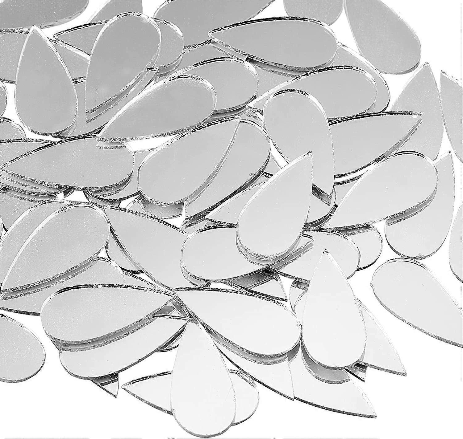 150pcs Drop Shape Mirror Mosaic Tiles Small Tear Drop Mirror Mini Craft Mirror Drop Glass Mirror Tile DIY Mini Size Mirror Teardrop Shaped Craft Mirro