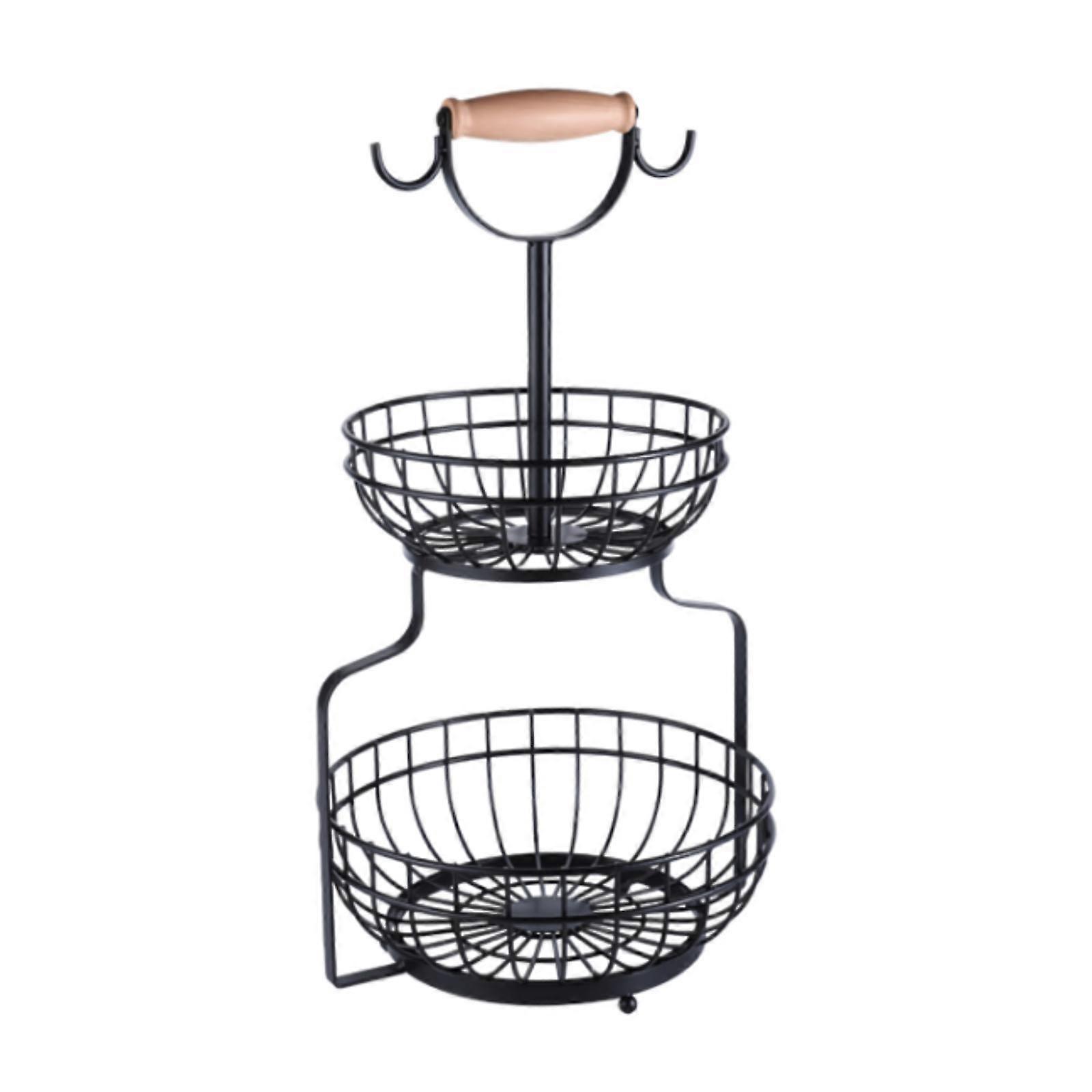 Fruit Holder 2 Layer Sturdy for Tableware Living Room Storing and Organizing