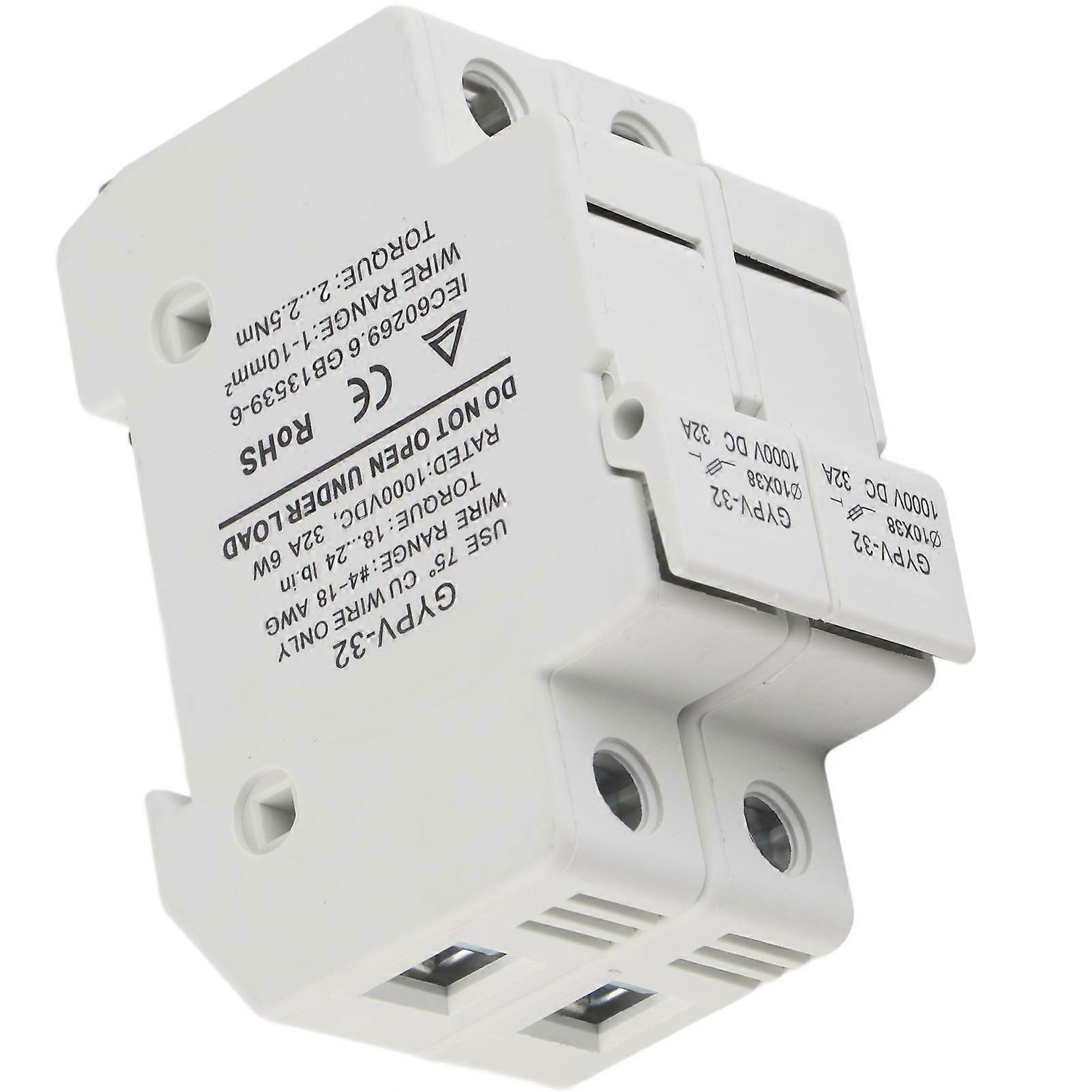 GEYA Solar DC Fuse & Holder – 1/2 Pole, 2-30A, 1000VDC, 10x38mm – For Solar Panel System Protection 7 thumbnail image
