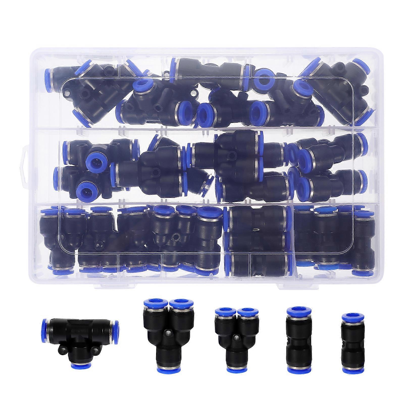 42pcs Quick Connect Fittings Pneumatic Push To Connect Fittings Air Hose Fittings