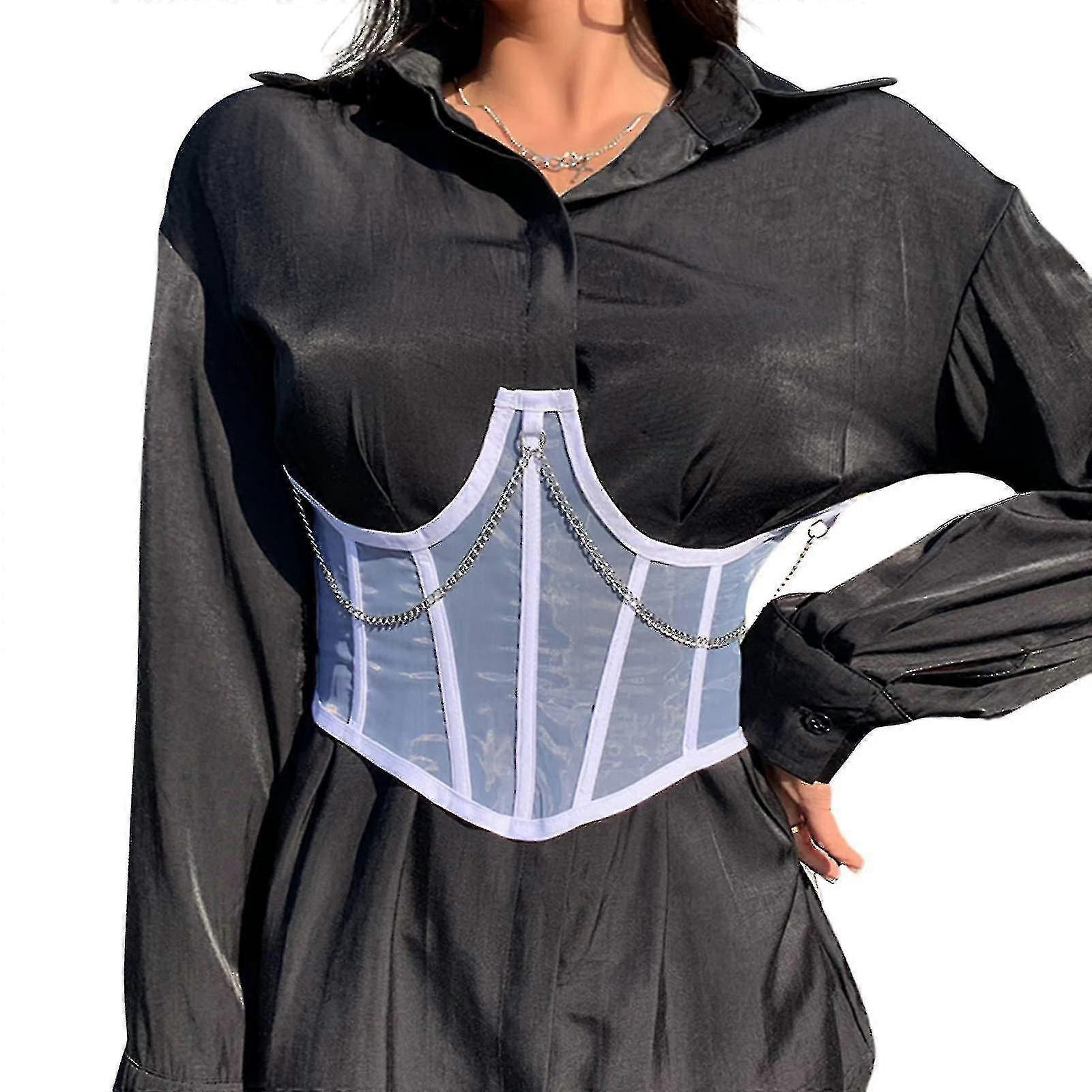 Transparent Chest Corset With Transparent Mesh Support For Women - DD
