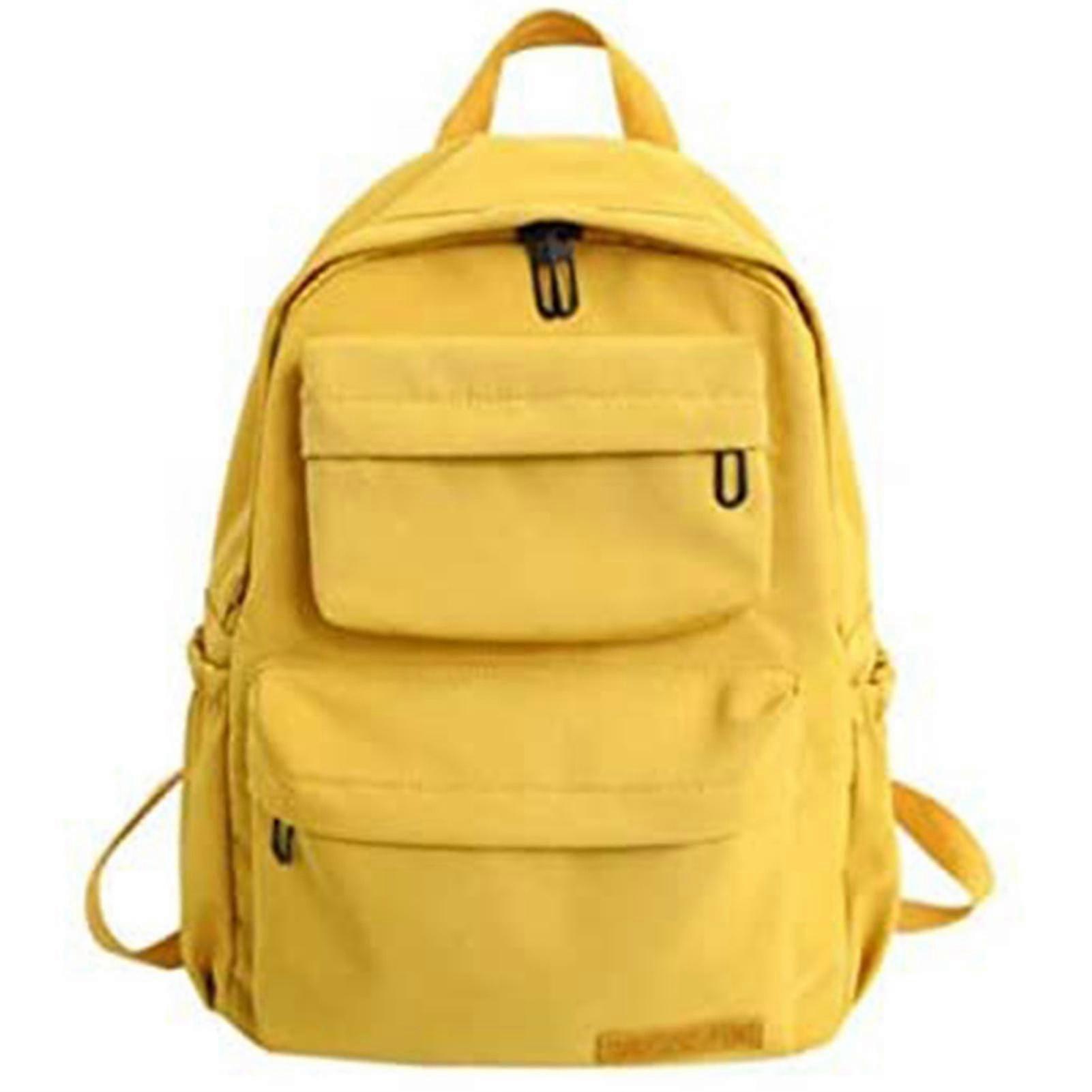 Casual Canvas Rucksack Große Kapazität Schultasche Leichte Frauen Rucksack Gelb