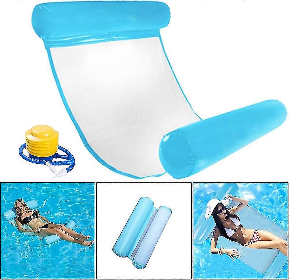 Inflatable Floating Bed, Water Hammock Swimming Pool Air Bed Beach Mat Spring