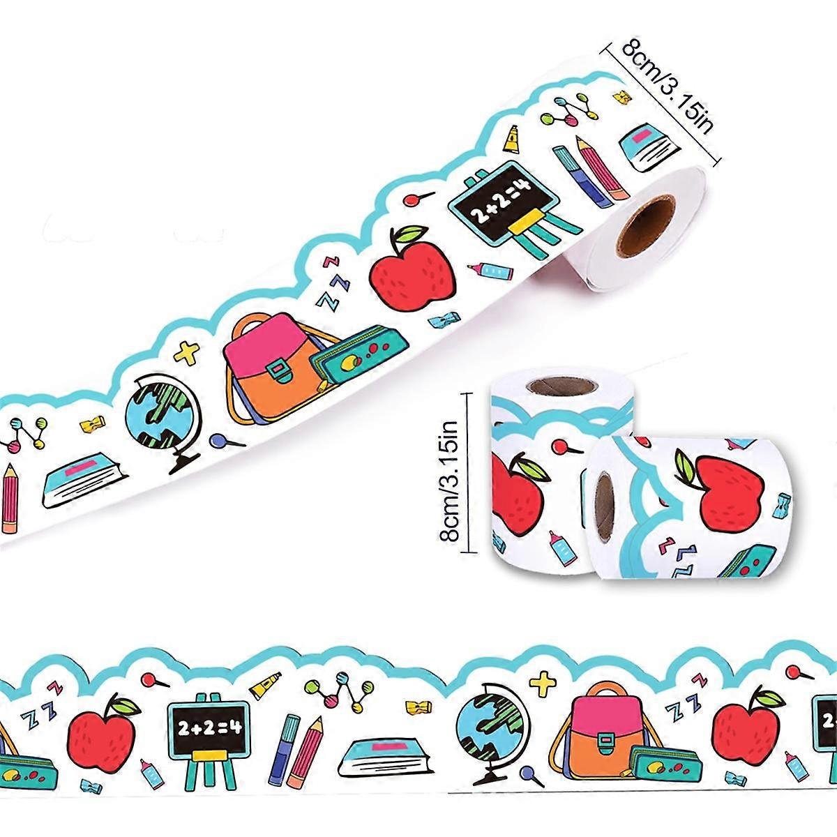 Back to School Bulletin Board Border Self Adhesive Scalloped Trim Border Sticker 67.9ft for School