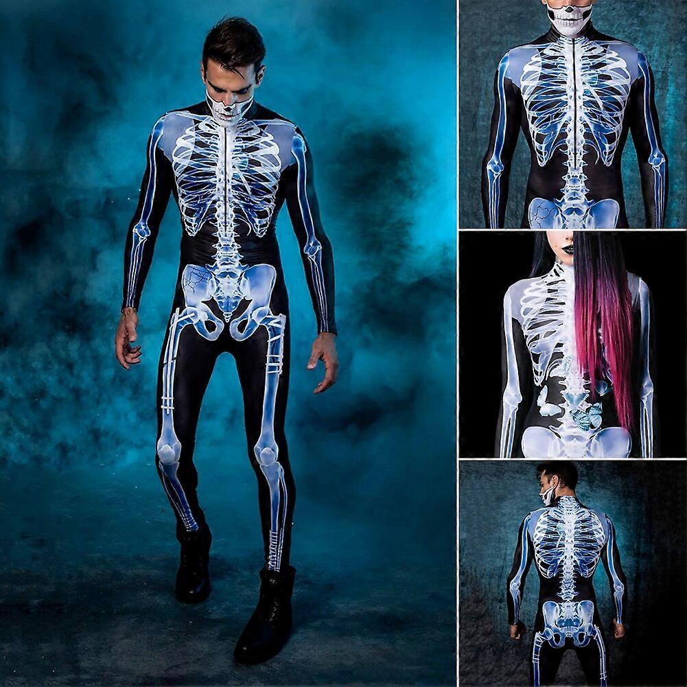 2023 Sexy 3d Skeleton Bodysuit Horreur Adulte Awesomes Bone Design Devil Jumpsuit Halloween Party Cosplay Costumes Nouveauté