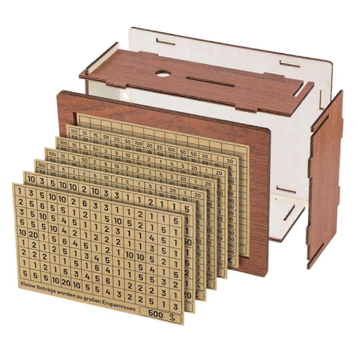 Money Box with Reusable Small Financial Management Non- Wood Wooden Money Box Box with Saving Odor