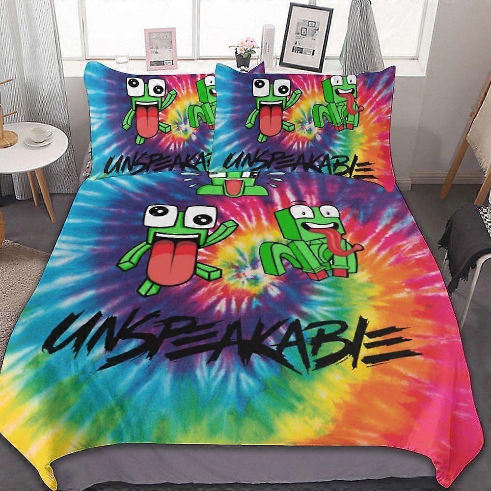 d133 Conjunto de capa de edredão de cama para crianças, conjunto de capa de edredom indescritível com 1 capa de edredão e 2 fronhas Conjunto de cama 3PCS fv133