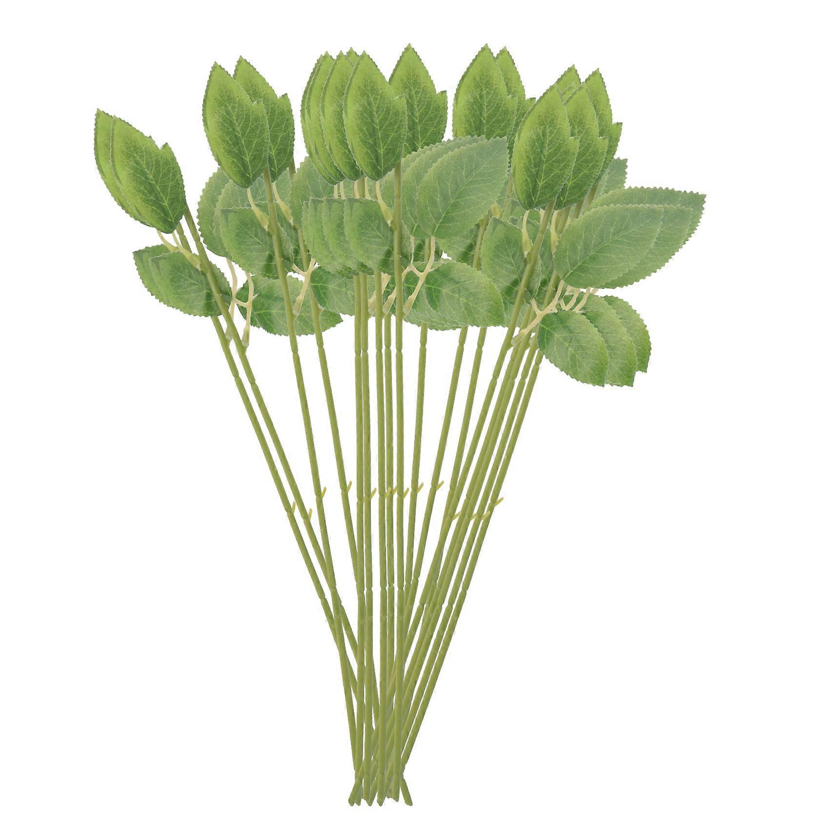 50pcs Artificial Flower Stems For Diy Handmade Bouquet Flower Leaf Vein Wedding Home Decoration