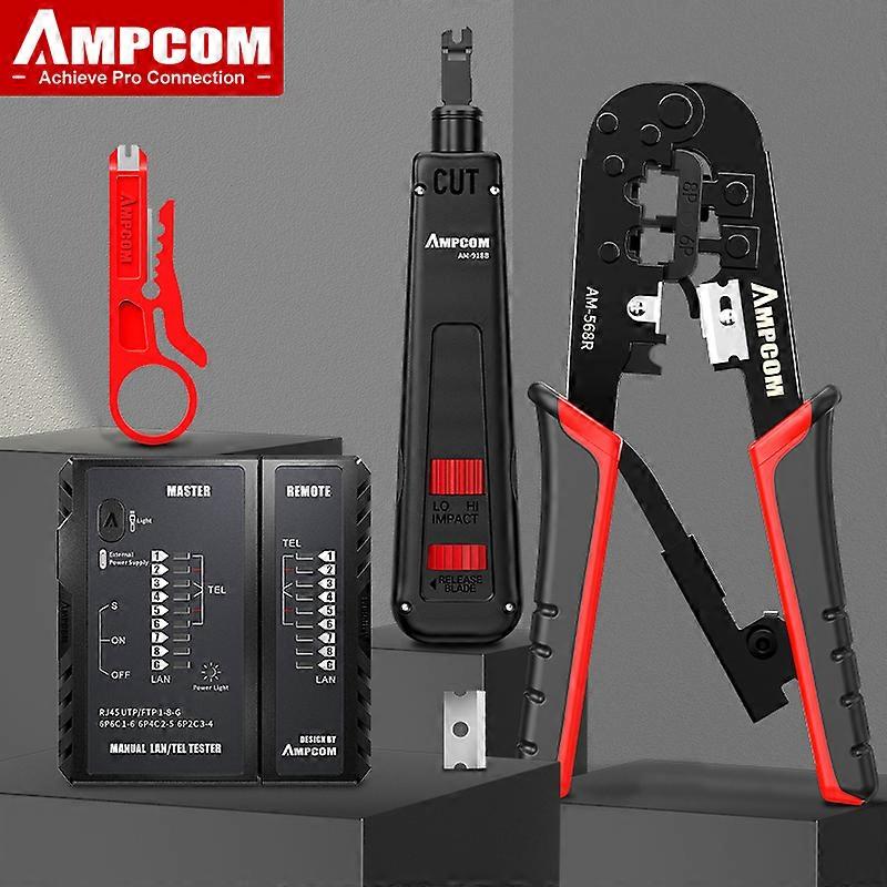 RJ45 Crimper Lan Tester Tool Set Ethernet Cable Stripper Punch Down Tool rj 45 rj11 Connectors 12 in 1 Cabling Repair Set