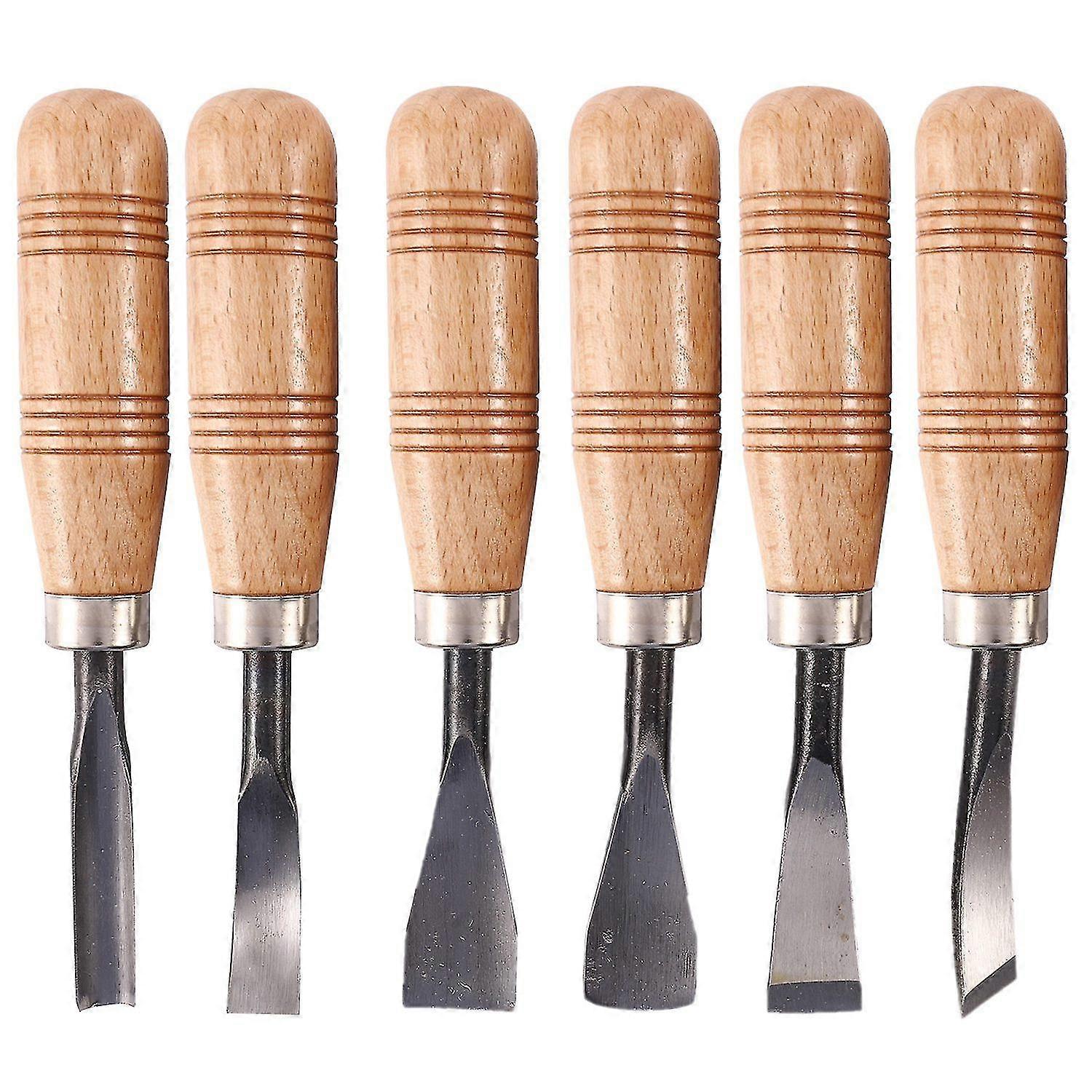 6 pezzi Set di scalpelli per intaglio del legno, coltello per intaglio del legno, kit di scalpelli per intaglio del legno antiruggine, falegname a mano