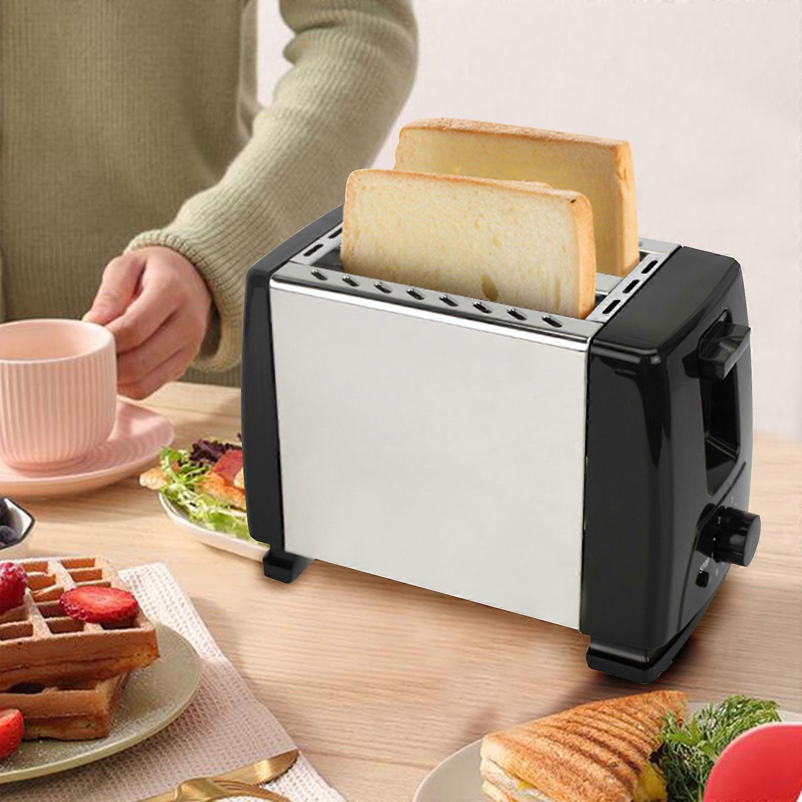 Extended Double Sided Heated Toaster 2 Slices Wide Slot 800W Multifunction Toaster With Removable Crumb Tray 7 Bread Level Settings