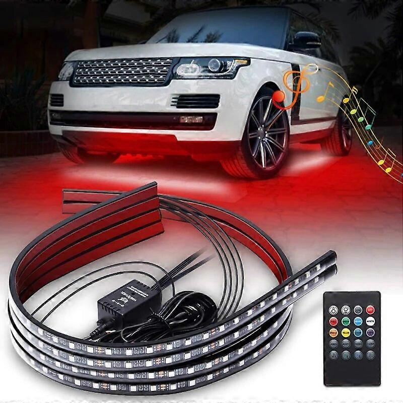 Niscarda Car Underglow Light Flexible Strip LED Underbody Lights Remote Control Neon Light RGB Decorative Atmosphere Lamp