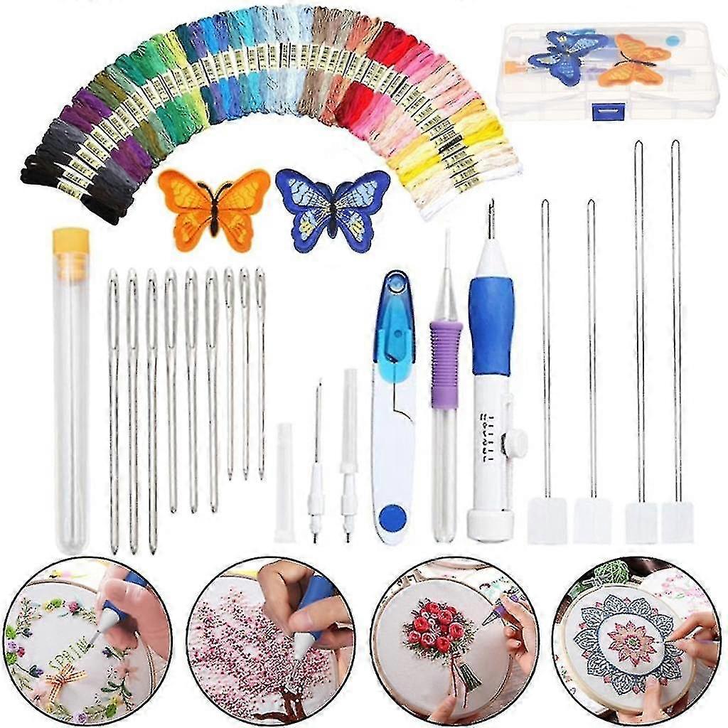 Magic Diy Embroidery Pen Knitting Sewing Tool Kit Punch Needle Set