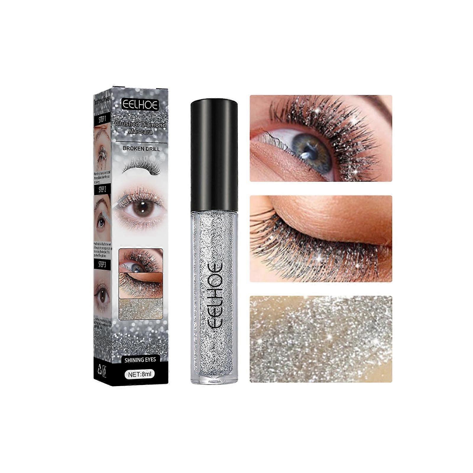 Diamond Mascara Glitter Highlighter, Party Bling Bling Diamond Mascara Quick Dry Long Lasting